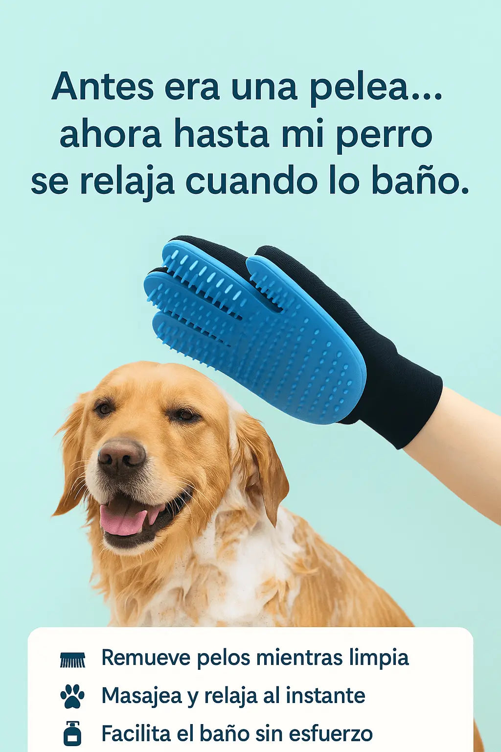 Guante Masajeador Baño Mascotas TIENDA SHELBY