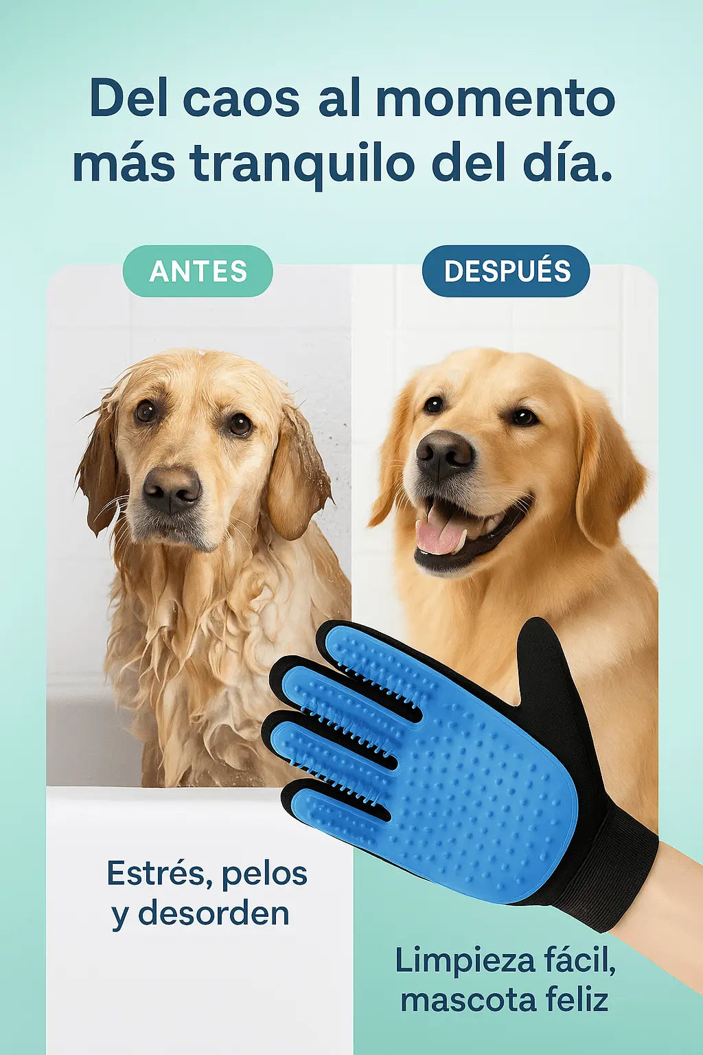Guante Masajeador Baño Mascotas TIENDA SHELBY